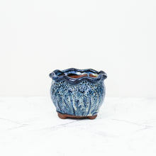 Load image into Gallery viewer, Blue glaze handmade pot for indoor plant pot for houseplants