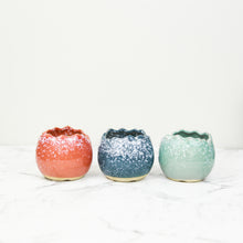Load image into Gallery viewer, 3 cute glazed egg pots for mini plants