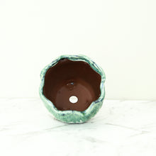 Load image into Gallery viewer, emerald green glazed plant pot